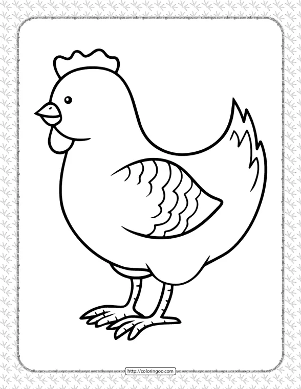 printable cartoon chicken coloring book
