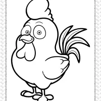 printable cute hen coloring page