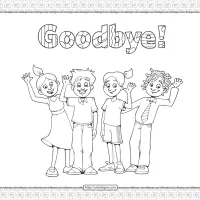 printable goodbye pdf coloring page