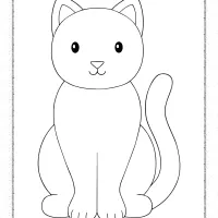printable simple cat coloring page for kids