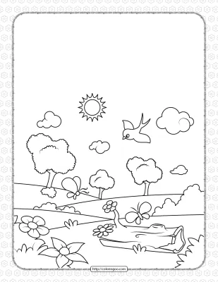 Printable Spring Time Pdf Coloring Pages
