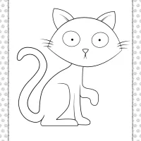 printable surprised cat coloring page