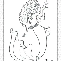 beautiful barbie mermaid coloring page