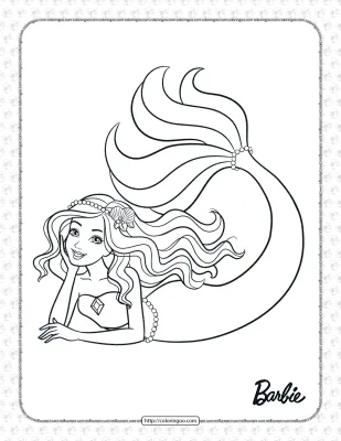 Decorate The Mermaid Tail Barbie Coloring Page