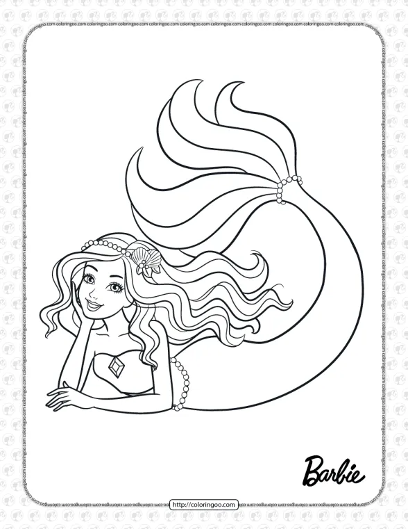 Decorate The Mermaid Tail Barbie Coloring Page 1 decorate the mermaid tail barbie coloring page