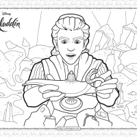 Disney Aladdin Finds the Lamp Coloring Page 2 disney aladdin finds the lamp coloring page