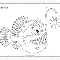 free printable angler fish coloring page