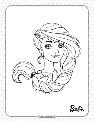 Free Printable Barbie Face Coloring Page
