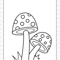 free printable cute mushrooms coloring sheet