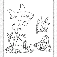 free printable sea creatures coloring page