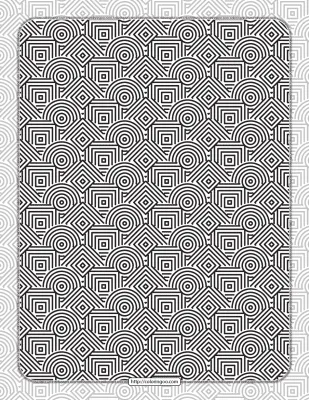 Printable Squares & Circles Pattern Coloring Sheet