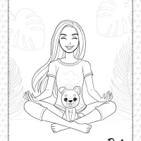free printables barbie meditating coloring page
