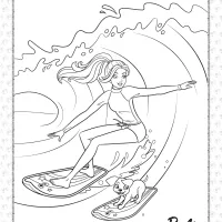 free printables barbie surfer coloring page