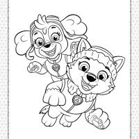 Paw Patrol Skye and Everest Coloring Page 19 paw patrol skye and everest coloring page