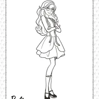 printable barbie fashion designer coloring page