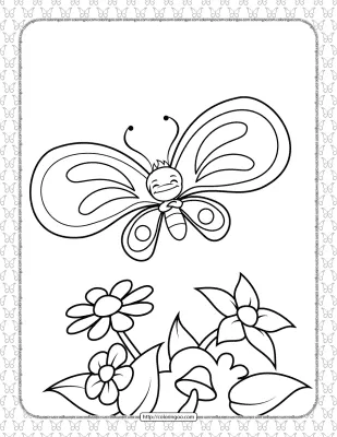 Printable Butterfly Pdf Coloring Pages 05