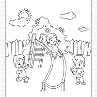 Printable Children in the Park Coloring Page 11 printable children in the park coloring page