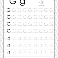 printable dotted letter g tracing pdf worksheet