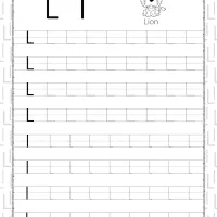printable dotted letter l tracing pdf worksheet