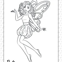printable fairy princess barbie coloring page