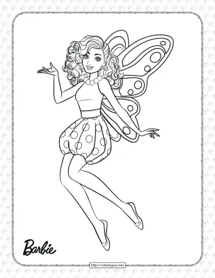 Printable Fairy Princess Barbie Coloring Page
