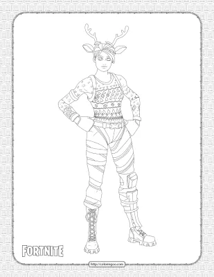 Printable Fortnite Red Nose Raider Coloring Page
