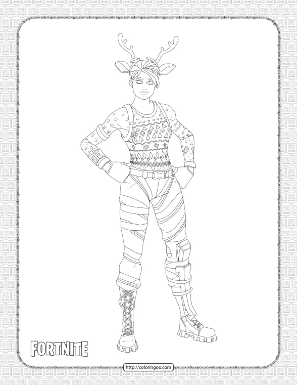Printable Fortnite Red Nose Raider Coloring Page 1 printable fortnite red nose raider coloring page