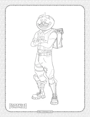 Printable Fortnite Tomato Head Skin Coloring Page