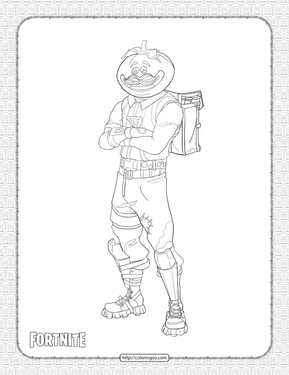 Printable Fortnite Tomato Head Skin Coloring Page 1 printable fortnite tomato head skin coloring page