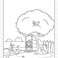 Printable Girl on a Swing Coloring Page 14 printable girl on a swing coloring page