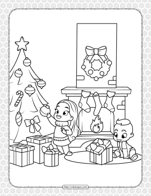 Printable Happy Christmas Coloring Pages 09