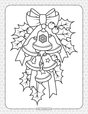 Printable Christmas Bell Coloring Page