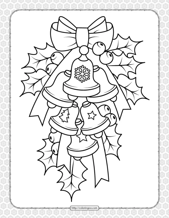 Printable Christmas Bell Coloring Page