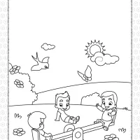 Printable Kids Play at Seesaw Coloring Page 10 printable kids play at seesaw coloring page