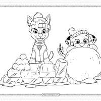 Printable Paw Patrol Holiday Coloring Page 18 printable paw patrol holiday coloring page