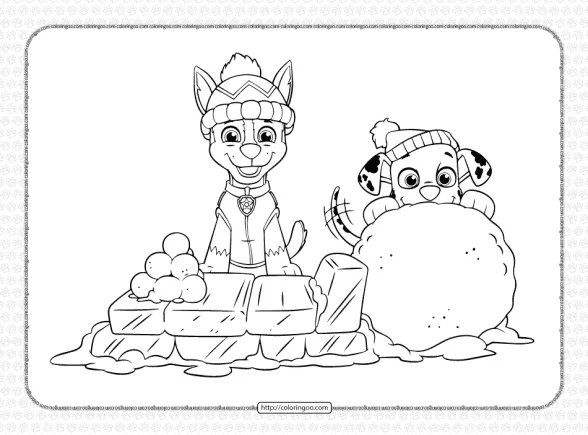 printable paw patrol holiday coloring page