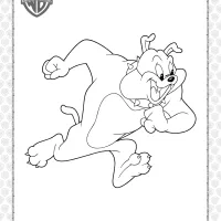 printable tom and jerry spike coloring page