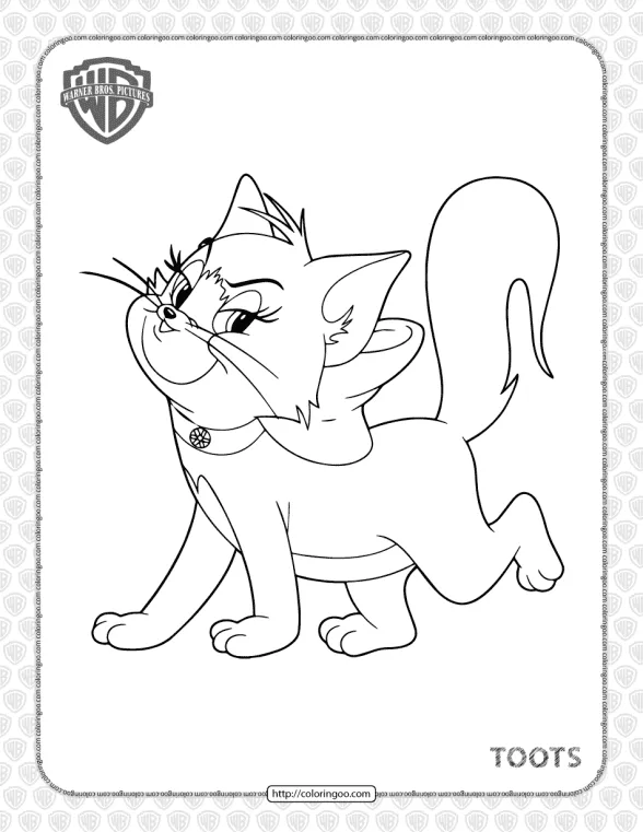 Printable Tom and Jerry Toots Coloring Page 1 printable tom and jerry toots coloring page