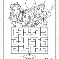 printables barbies birthday maze coloring page