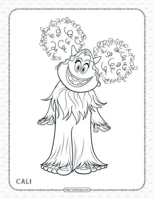 Printables Smallfoot Cali Pdf Coloring Page 1 printables smallfoot cali pdf coloring page