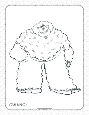 Printables Smallfoot Gwangi Pdf Coloring Page