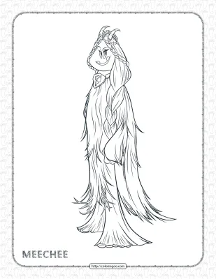 Printables Smallfoot Meechee Pdf Coloring Page