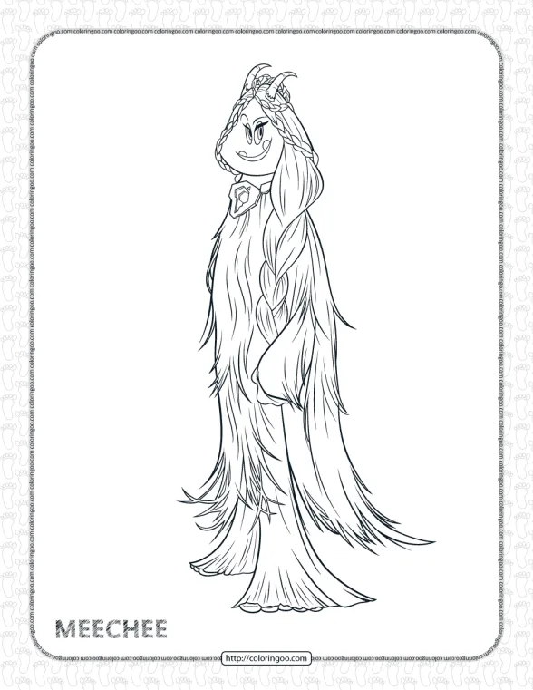Printables Smallfoot Meechee Pdf Coloring Page 1 printables smallfoot meechee pdf coloring page