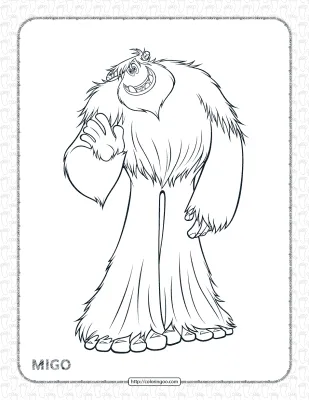Printables Smallfoot Migo Pdf Coloring Page