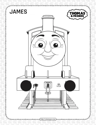 Thomas and Friends James Coloring Page for Kids
