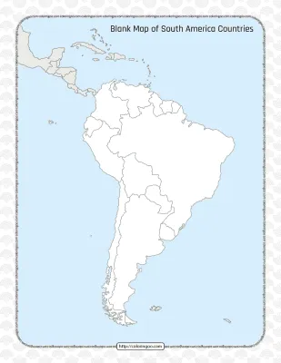 Blank Map of South America Countries Worksheet