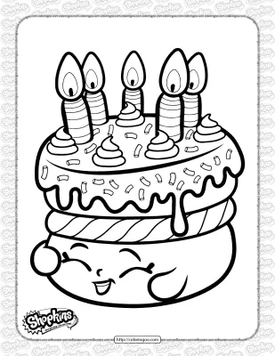 Free Printable Shopkins Cake Wishes Coloring Page