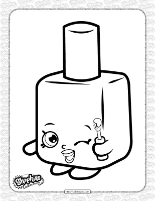 Free Printable Shopkins Polly Polish Coloring Page