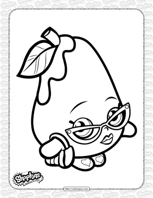 Free Printable Shopkins Posh Pear Coloring Page