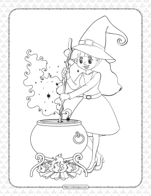 Free Printable Witch Pdf Coloring Pages